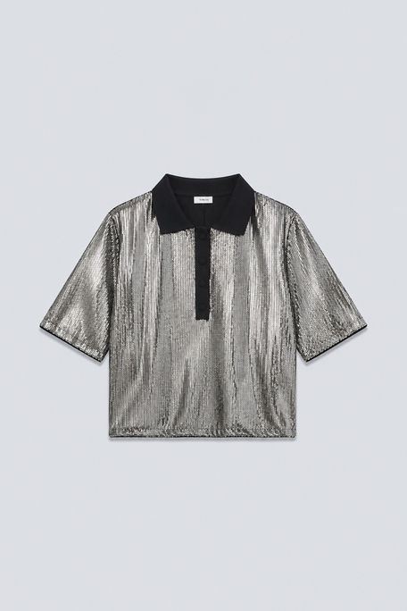 LIGHT Blouse à sequins argentés Argent Suncoo