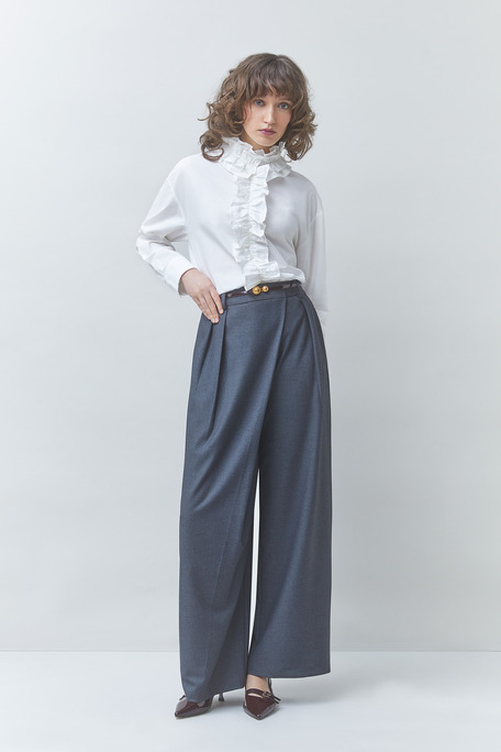 LUCIE Chemise col victorien Blanc casse Suncoo