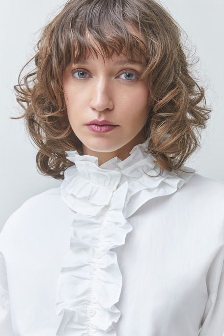 LUCIE Chemise col victorien Blanc casse Suncoo