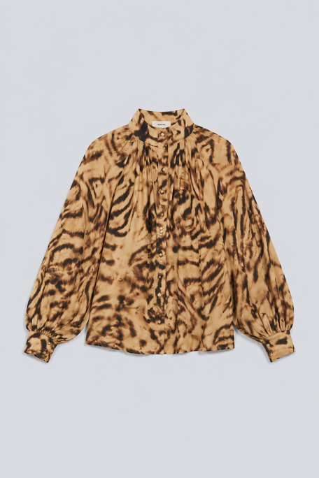 LUX Blouse fluide imprimé sauvage Beige Suncoo