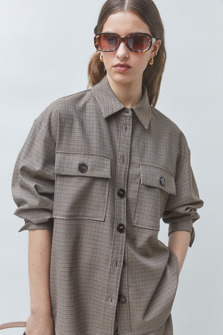 LORD Chemise fluide détail poches Taupe Suncoo