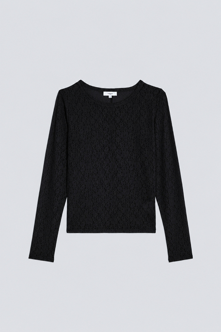 MOLLY Tee-shirt en dentelle stretch noir Noir Suncoo