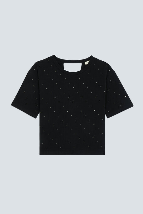 MARTISY Tee-shirt cloûté ouvert au dos Noir Suncoo