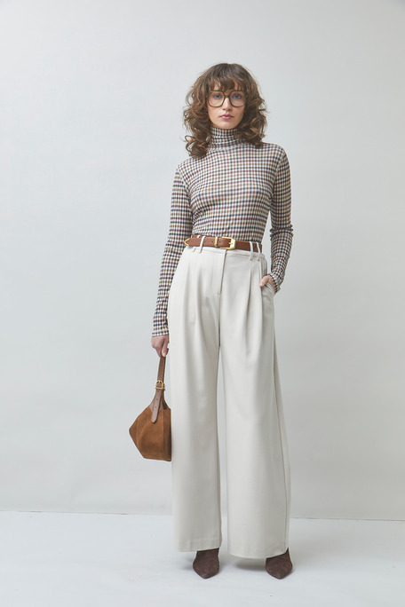 MANECH Tee-shirt à imprimé carreaux Taupe Suncoo