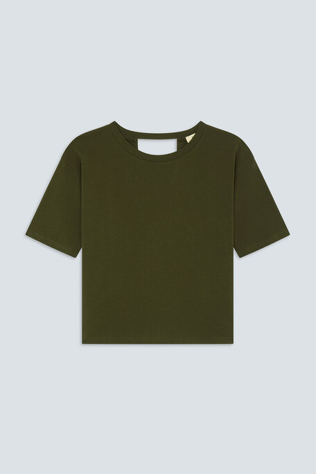 MARTI Tee-shirt kaki uni ouvert au dos Kaki Suncoo