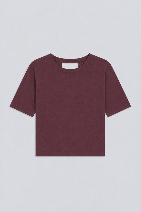 MARTI Tee-shirt prune uni ouvert au dos Prune Suncoo