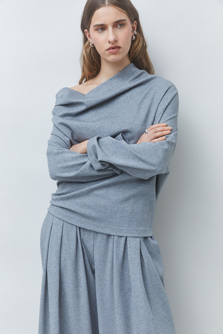 SISTA Sweat oversize molletonné Gris chiné Suncoo