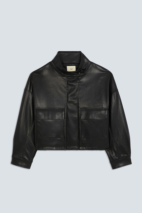 DANAO Veste courte oversize en simili cuir Noir Suncoo
