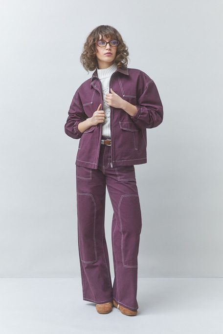 DALI Veste zippée en denim Prune Suncoo
