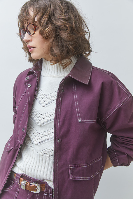 DALI Veste zippée en denim Prune Suncoo