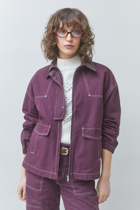 DALI Veste zippée en denim Prune Suncoo