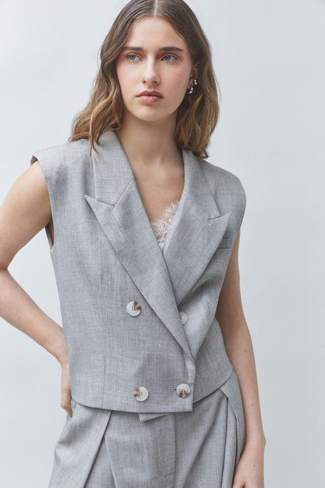 DAYGC Veste blazer sans manche Gris clair Suncoo