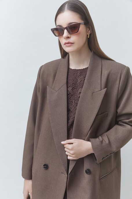 DUKE Veste blazer oversize Taupe Suncoo