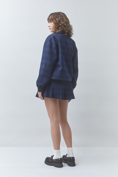DISTRICT Veste bomber à carreaux Bleu nuit Suncoo