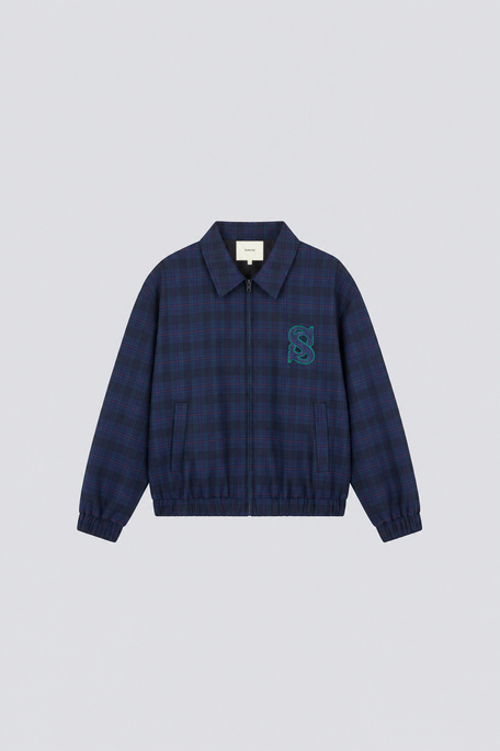 DISTRICT Veste bomber à carreaux Bleu nuit Suncoo