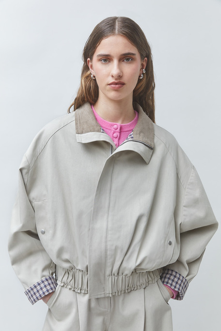 DAZZLE Veste courte oversize Greige Suncoo