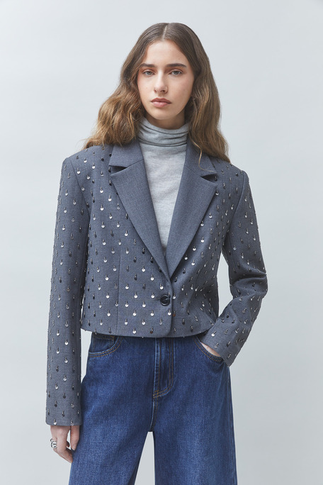 DIAMOND Veste courte fantaisie Gris Suncoo