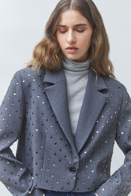 DIAMOND Veste courte fantaisie Gris Suncoo