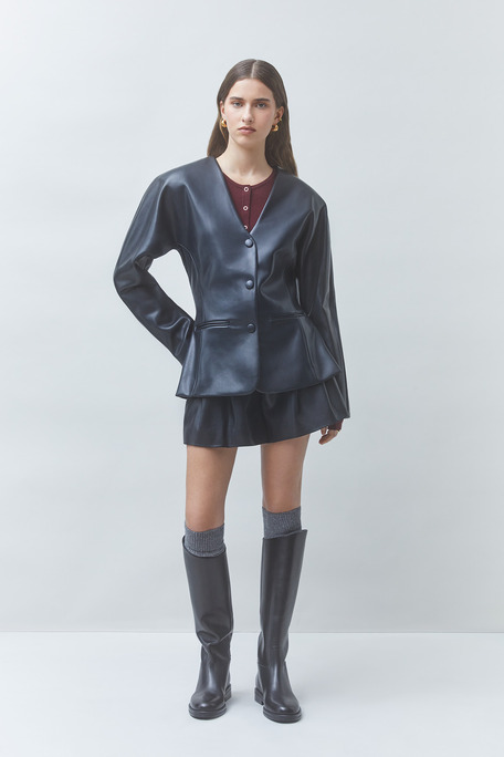 DREAM Veste en simili cuir noir Noir Suncoo