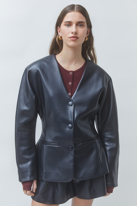 DREAM Veste en simili cuir noir Noir Suncoo