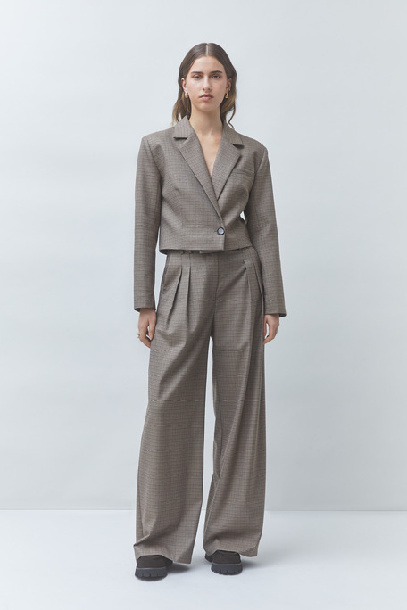 DUDE Veste courte blazer portefeuille Taupe Suncoo