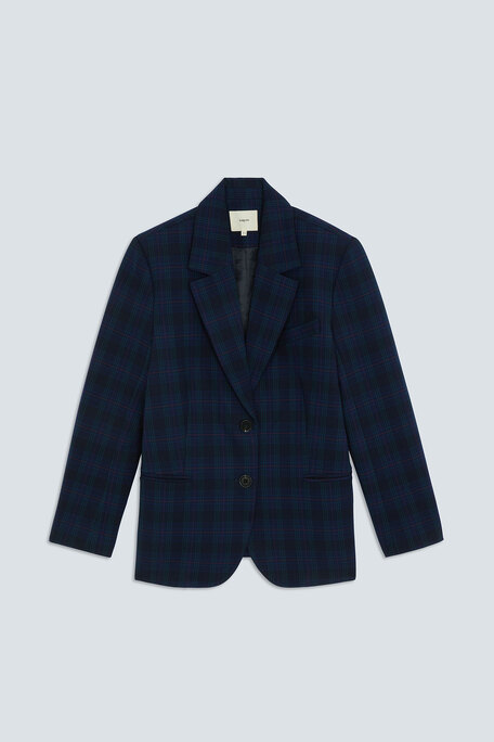 DORIAN Veste blazer à carreaux Bleu nuit Suncoo