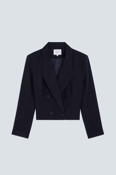 DAILY Veste courte blazer à rayures Bleu nuit Suncoo