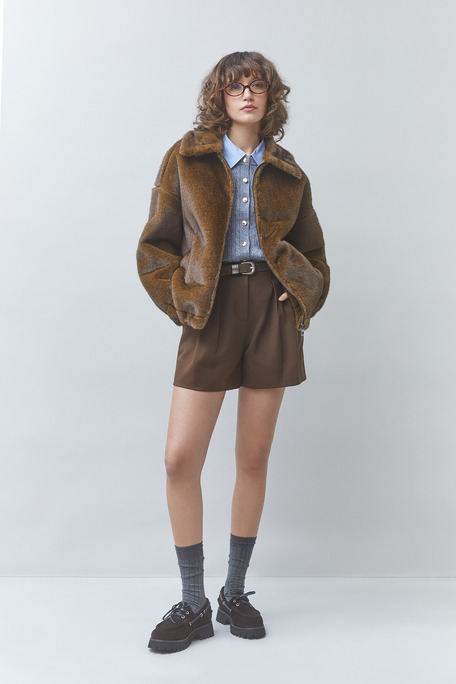 DARLING Manteau en fausse fourrure Kaki Suncoo