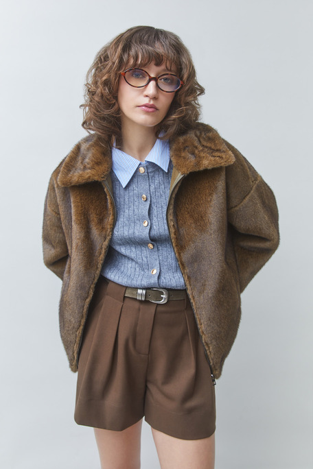 DARLING Manteau en fausse fourrure Kaki Suncoo