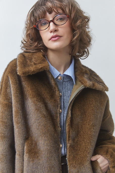 DARLING Manteau en fausse fourrure Kaki Suncoo