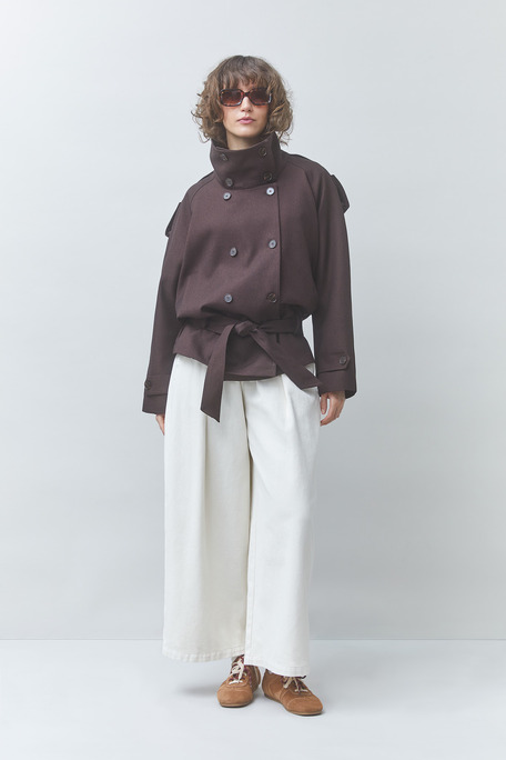 DEEP Manteau court ceinturé Prune Suncoo