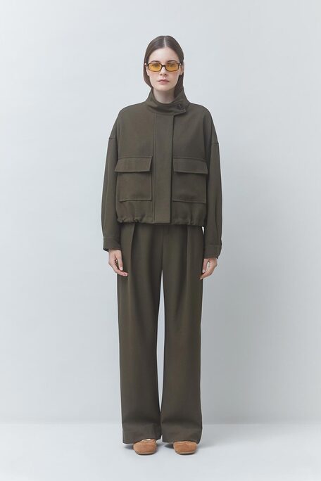 DONA Veste courte à poches Kaki Suncoo
