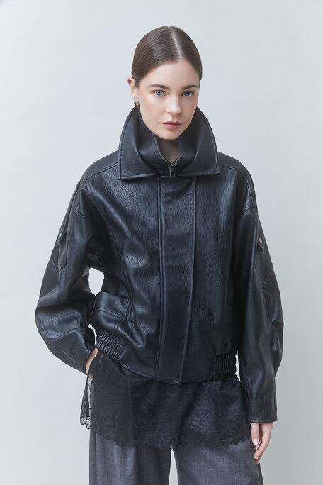 EARLY Manteau oversize en simili cuir noir Noir Suncoo
