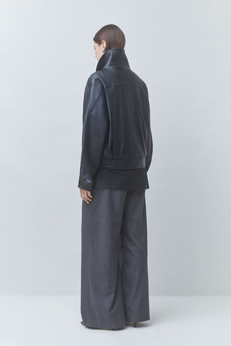 EARLY Manteau oversize en simili cuir noir Noir Suncoo
