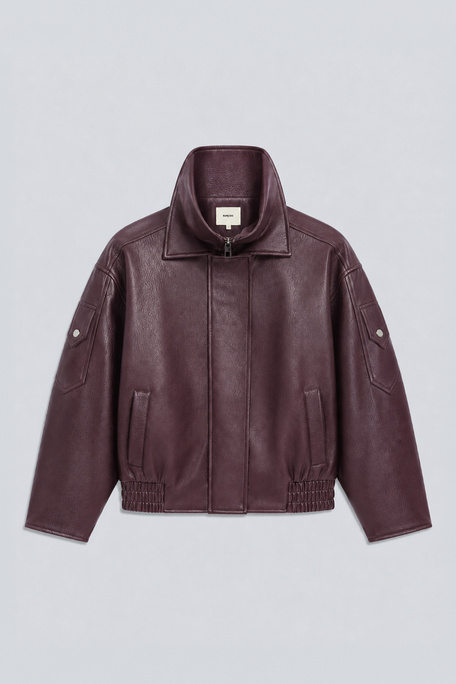 EARLY Manteau oversize en simili cuir prune Prune Suncoo
