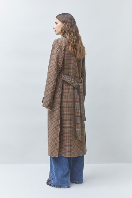 ENJOY Manteau long réversible en laine Chocolat Suncoo