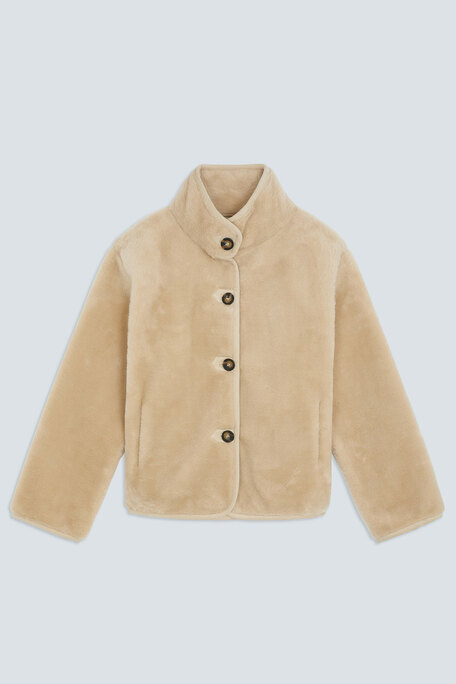 ELITE Manteau beige en fausse fourrure Beige Suncoo