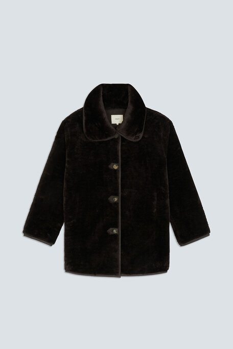 EASTER Manteau en fausse fourrure choco Chocolat Suncoo