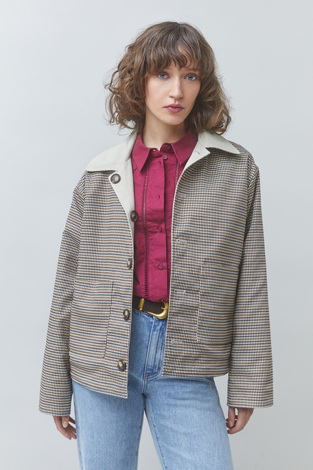 ENVY Manteau court réversible Greige Suncoo