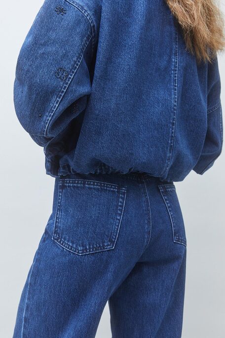 RAVEL Jean droit détails strass noirs Bleu jeans Suncoo