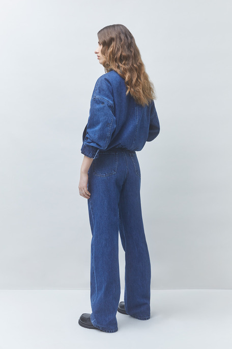 RAVEL Jean droit détails strass noirs Bleu jeans Suncoo