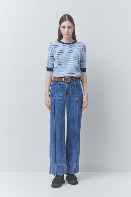 RICK Jean large détails poches Bleu jeans Suncoo