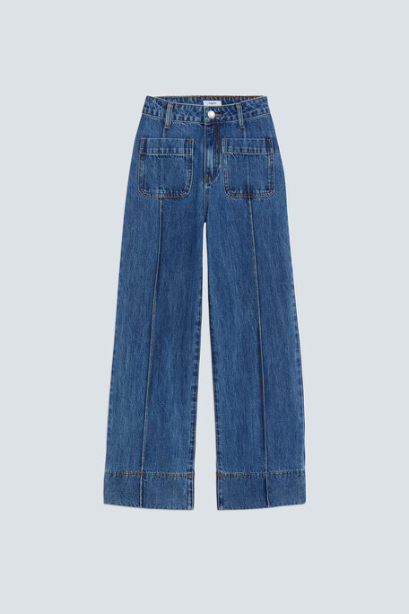RICK Jean large détails poches Bleu jeans Suncoo