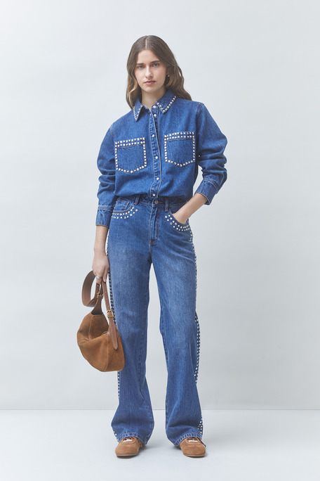 ROLLING Jean strassé fantaisie Bleu jeans Suncoo