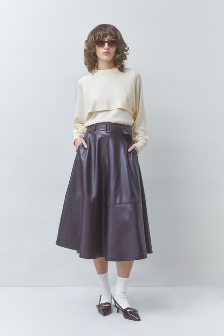 PRAVA Pull fantaisie effet crop Blanc casse Suncoo
