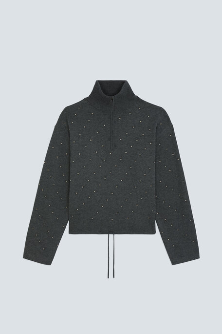 PRISTO Sweat court détail strass Carbone Suncoo