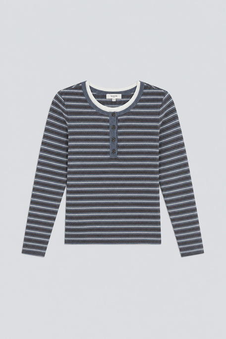 PANDOLI Pull fin à rayures Gris chiné Suncoo
