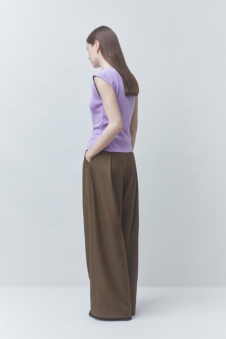 PAGNI Pull fin sans manche à boutons violet Violet Suncoo