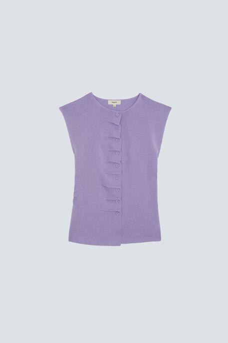 PAGNI Pull fin sans manche à boutons violet Violet Suncoo