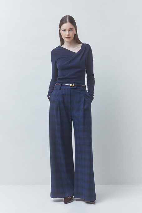 PLEOR Pull fin à détail encolure bleu nuit Bleu nuit Suncoo